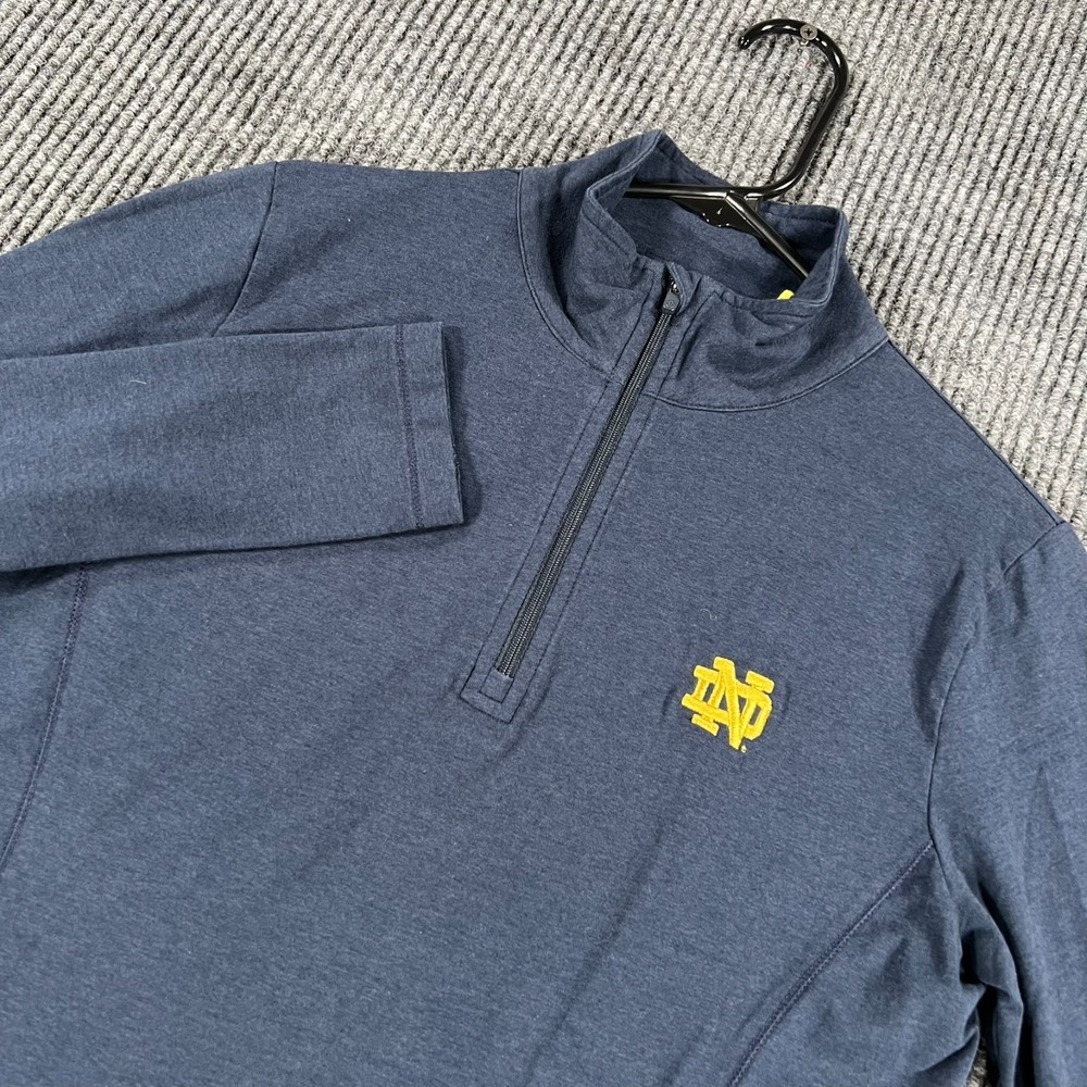 Notre Dame Fighting Irish Pullover Shirt Womens Small Blue Long Sleeve 1/4 Tasc